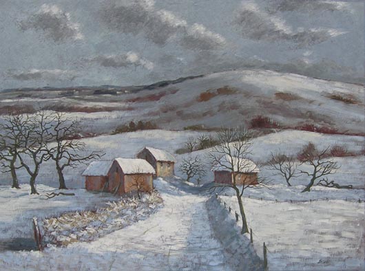 Coombe Hills in Winter by George Bissill