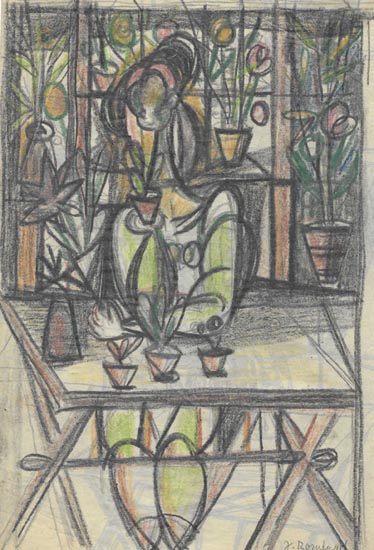 A Girl at a Table by  Bornfriend Jacob