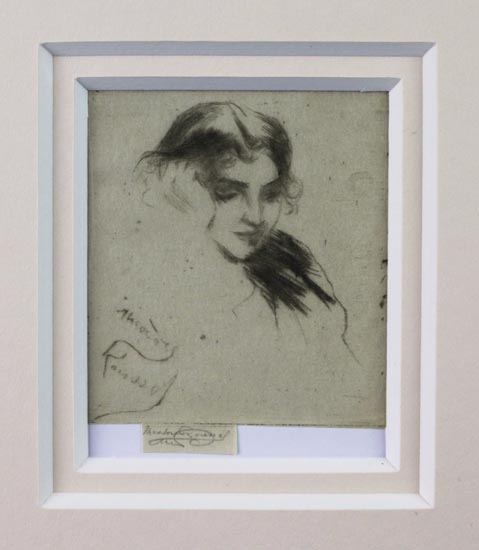 Head of Girl Leaning on her Hand by Theodore Roussel